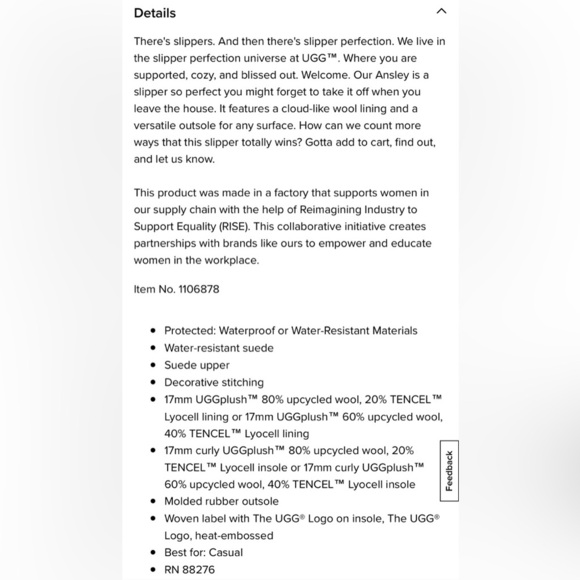 UGG Ashley Water Resistan Chestnut Suede Brown Slippers Women’s Size 7 - Picture 12 of 12